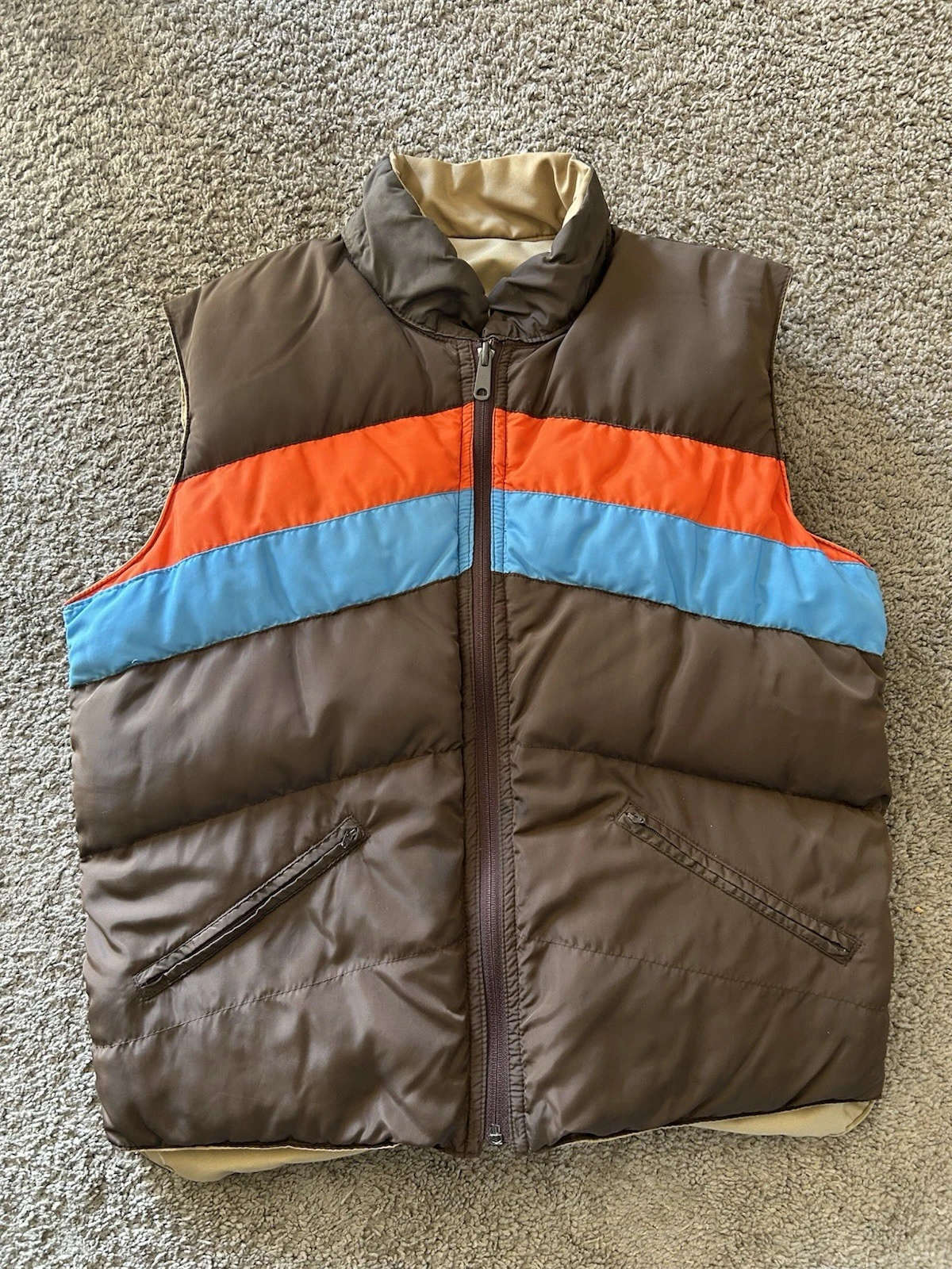 Vtg Windbreaker Sportswear Goose Down Puffer Vest Reversible Gorpcore M Quilted