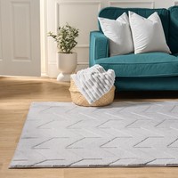 OHS Chevron Carved Rug Non Slip Soft Tufted Carpet Living Room Bedroom