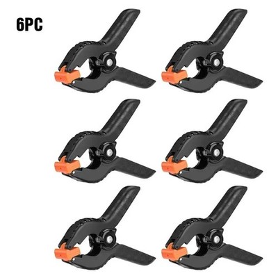 6er PACK 3 ZOLL FEDERKLEMMEN QUALITÄT STRAPAZIERFÄHIG NYLON KUNSTSTOFF SCHNELLGRIFF CLIPS