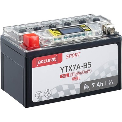 Motorradbatterie YTX7A-BS Gel 12V 7Ah Roller Batterie mit Display MGS12-7A-BS