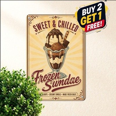 Sweet Treat Ice Cream Candy Shop Kitchen Diner Decor Metal Tin Sign 8x12 Art