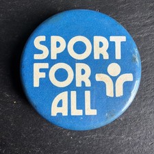 ‘SPORT FOR ALL’ SPORTS CENTRES ADVERTISING BUTTON PIN BADGE FROM 1980s