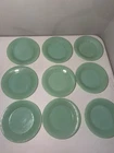 Vtg Fire King Jadeite Jane Ray Ribbed 7 3/4" Salad Plates Oven Ware Set of 9