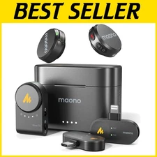 Wireless Lavalier Microphone with 30H Battery for Mobile Creators - 48kHz Audio