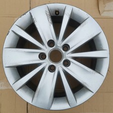 1x Alufelge 16 Zoll 6.5" 5x112 33ET Glanz Silber 7N0601025K VW Sharan Rim Wheel