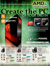 CyberPowerPC AMD Phenom II Gaming PC Vintage Print Ad 2010 Windows 7