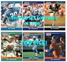 1990 PRO SET Football #1-200 Complete Your Set $2 or 2 Card Minimum YOU PICK!