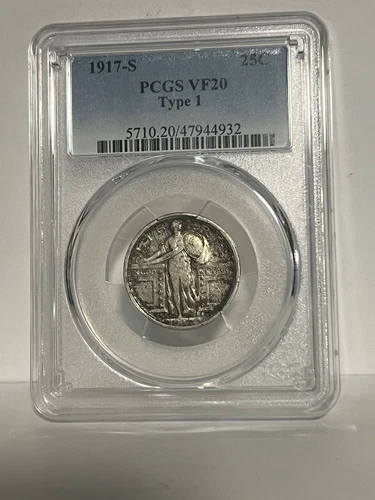 1917 S Standing Liberty Quarter Type 1 PCGS Graded VF 20