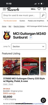 Guitorgan B-35 sunburst W/Pedal Controller & Original Guitorgan B-35 sunburst W/Pedal Controller & Original