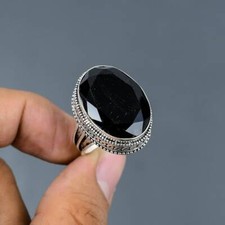 Black Onyx Ring 925 Sterling Silver Ring Handmade Gemstone Ring Women's Ring