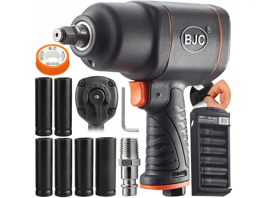 Clé à chocs pneumatique avec douilles BJC 1550 W boulonneuse à air comprimé pour écrou grippé