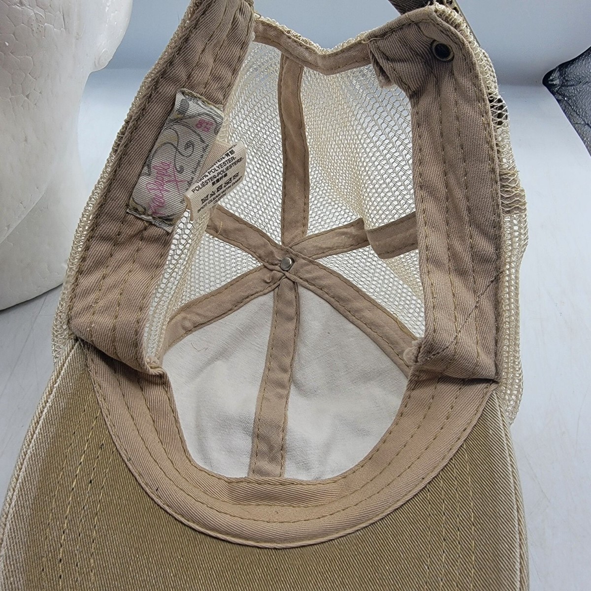 Free People Distressed Beige Trucker Hat Adjustable Casual Going Out Comfort Desert Trucker Hat – Free Up The Future main image 2