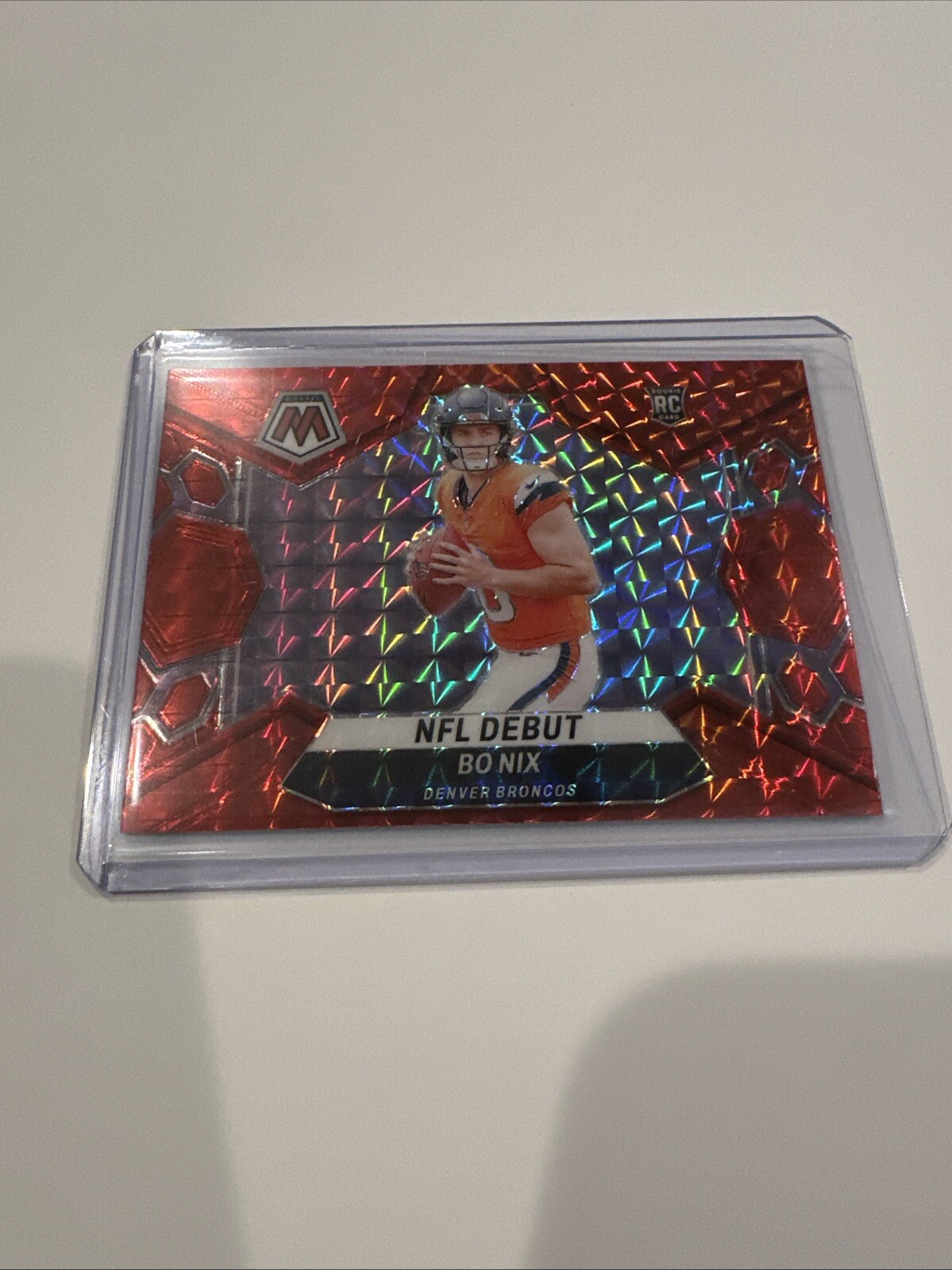 2024 Mosaic Bo Nix Red Mosaic NFL Debut Rookie Denver Broncos