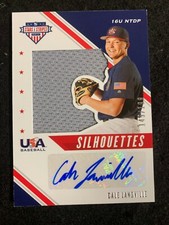 2020 U-S-A Stars & Stripes Silhouettes Auto/Jersey 149/199 Cale Lansville 16U 🔥