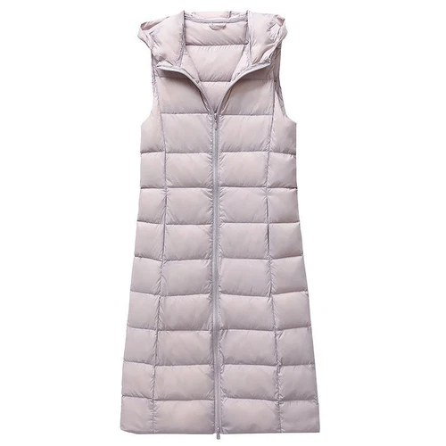 Winter Women Down Vest Jacket Sleeveless Hooded New Coat Long Waistcoat Gilet - Picture 5 of 21