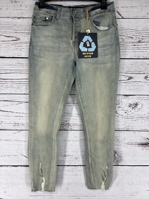 Indigo Rein Juniors High Rise Distressed Cropped Skinny Jeans - Main Image