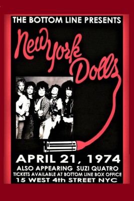 1974 NEW YORK DOLLS CONCERT POSTER WALL ART PRINT SUZI QUATRO NEW