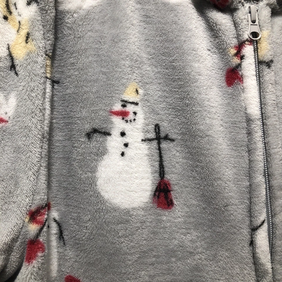 Munki Munki Mujer Capucha Polar Adulto 1 Pieza Muñeco de Nieve Gris Disfraz Pijama XL Foto 3 de 4