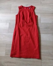 Equation Raspberry Pink Stretch Wool Pencil Dress Vintage Classic Smart UK8/10