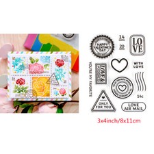 Postage Collage Love Clear Stamps for DIY Scrapbooking Paper Crafts Cards