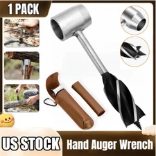 Outdoor Survival Tool Wood Drill Manual Hand Auger Wrench for Bushcraft Settlers