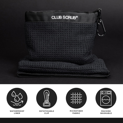 Towel Pro, Golf Club and Ball Cleaning Pouch with Attached Towel, Waterproof Ext - Picture 2 of 9