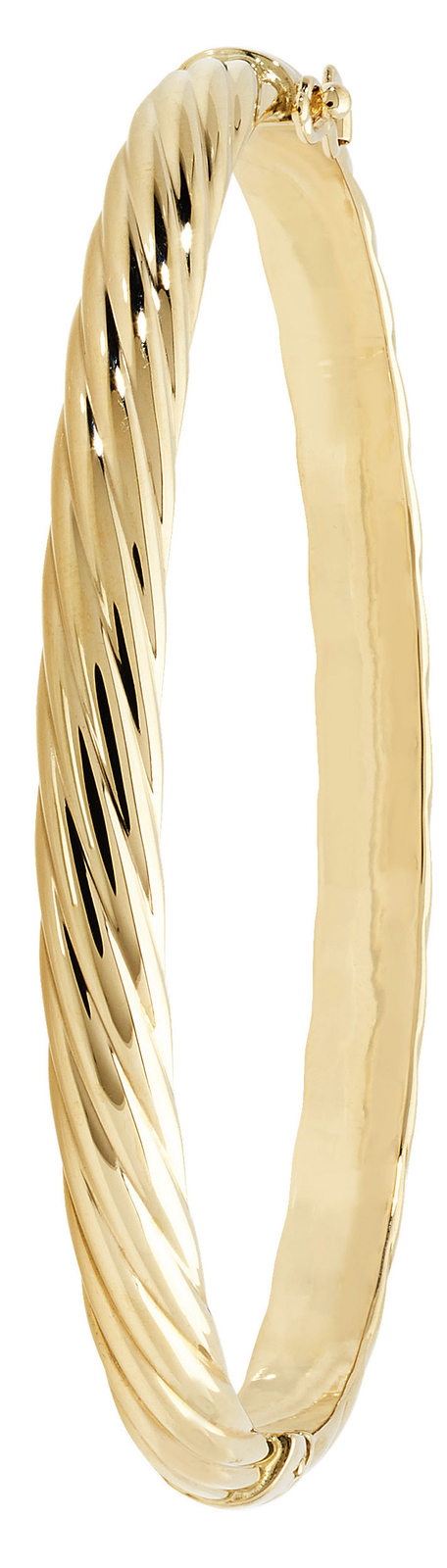 Hinged 9ct Yellow or Rose Gold Ladies Bangle - 6.3cm Diameter-image