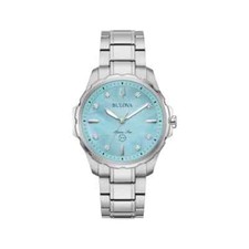 BRAND NEW Bulova Marine Star Blue Mother of Pearl Dial Women's Watch 96P248