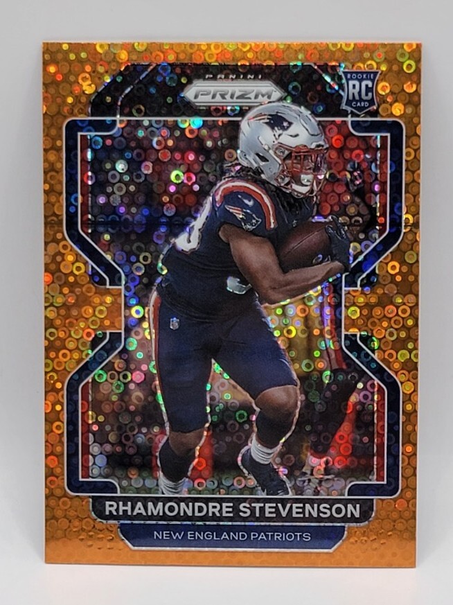 2021 Panini Prizm Football Rhamondre Stevenson #367 Orange Disco RC Rookie Card
