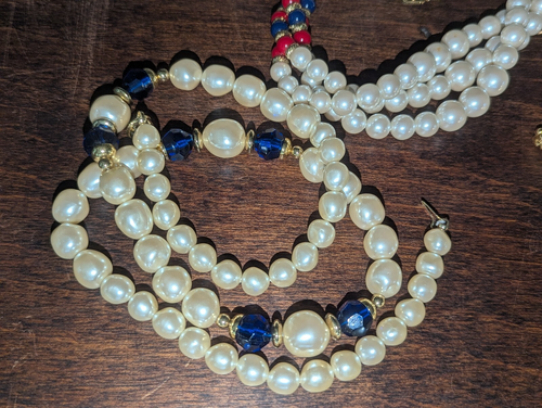 Vtg Lot Modern Fancy Faux Pearl 17 Necklaces 80s 90s & 1 Bracelet - Picture 2 of 19