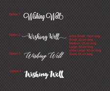 "Wishing Well" Wedding Engagement Christening Anniversary Sign Decal Sticker