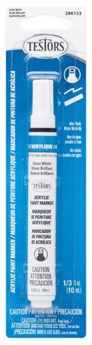 Testor Corp ~ Marcadores de pintura acrílica cardada ~ 1/3 oz 9,9 ml blanco (brillo) ~ 286133 | Zustand: New