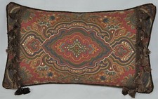 NEW Corded Accent Pillow made w Ralph Lauren Parker Paisley cotton Fabric 20x12