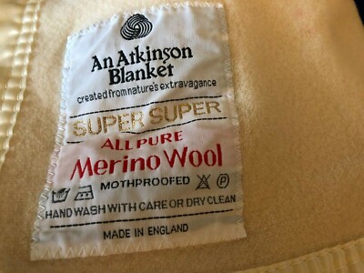 ATKINSON VNTG PURE WOOL  MOTHPROOFED QUEEN/FULL L BLANKET