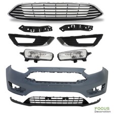 For 2015 16-2018 Ford Focus Chrome Black Front Bumper Assembly Horizontal Billet For 2015 16-2018 Ford Focus Chrome Black Front Bumper Assembly Horizontal Billet