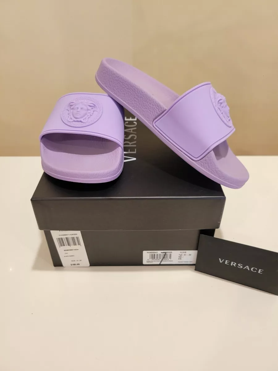 Purple versace store slides