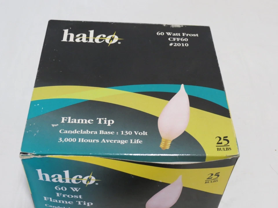 Halco 60 Watt  CFF60 # 2010 CA-10 Frost Flame Tip w/ Candelabra Base Case of 25 - Image 4 of 4
