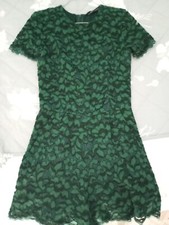ABITO RAFFINATO PIZZO VERDE  MISTO COTONE DONNA  ORIGINALE ZARA TAGLIA S
