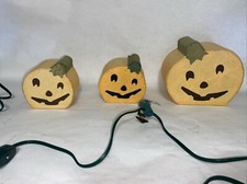 Pottery Barn Kids Pumpkin Light Set Halloween Jack O Lanterns Needs New Bulbs