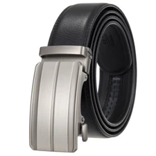 HJones Trend Men's Leather Belt Automatic Buckle Belt Ratchet Strap Dress Hot