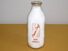VINTAGE OLD 1967 CREAM CRAFT 1 ONE QUART MILK BOTTLE
