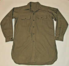 VINTAGE 1953 US ARMY KOREAN WAR WOOL SHIRT 2 POCKETS/LONG SLEEVE/NICE SHAPE 15