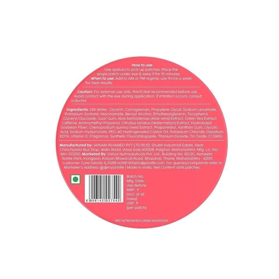 Plix Watermelon Hydrogel Under Eye Patches - 60 Patches - Image 2 of 4