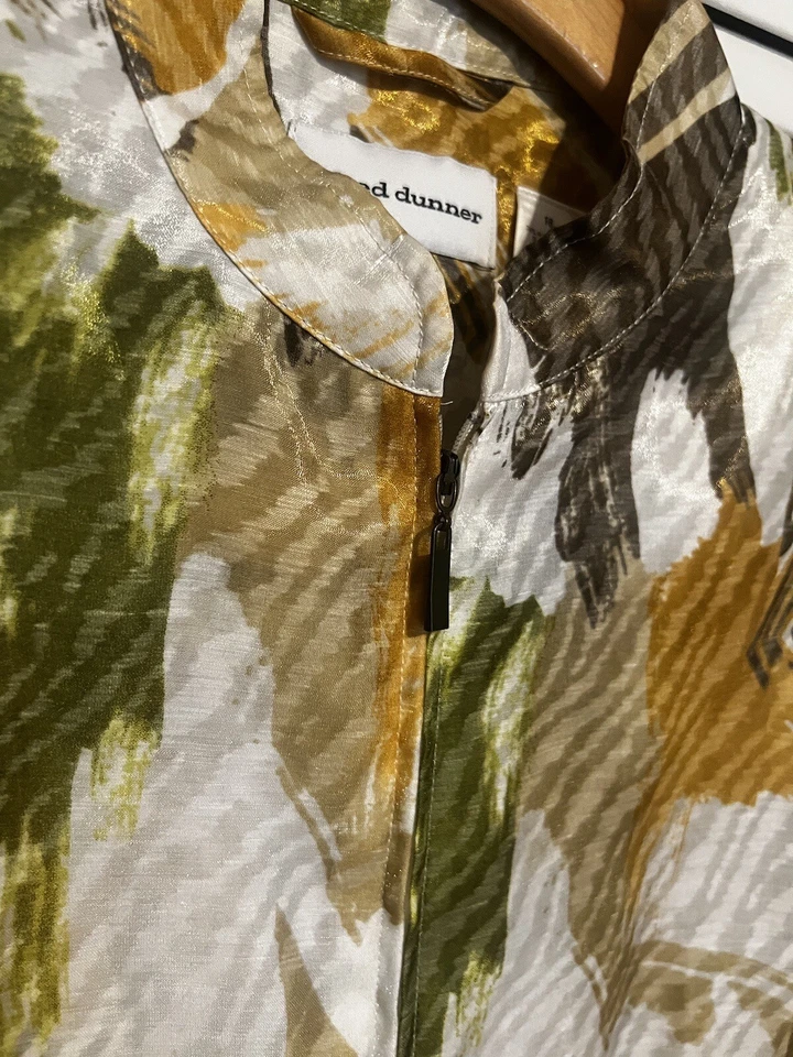 Blusa Camisa Top ALFRED DUNNER Vintage Para Mujer Talla 16 Cremallera Completa Satén Transparente Foto 4 de 4
