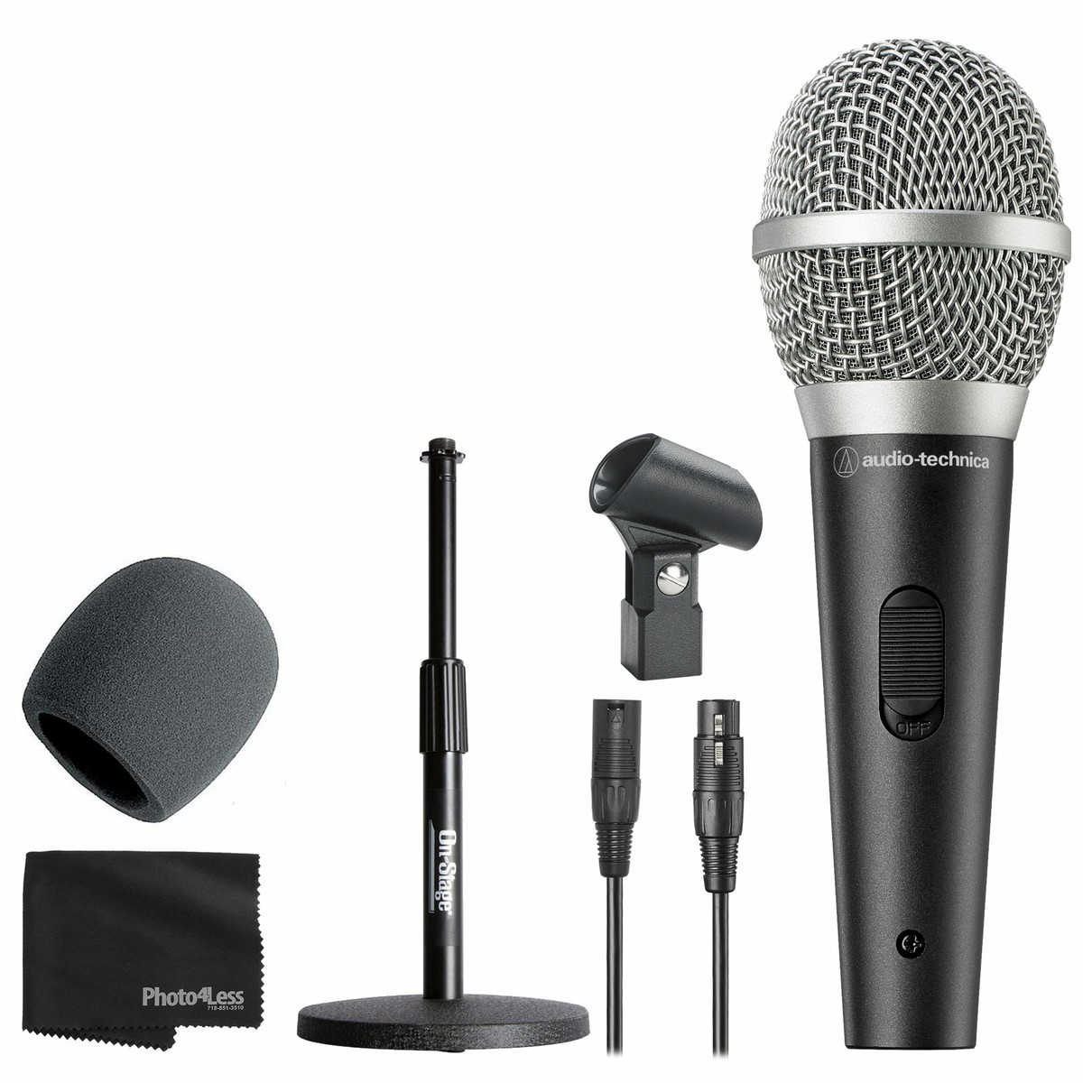 Audio-Technica ATR1500x Unidirectional Dynamic Mic + Windscreen +
