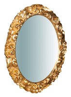 Biscottini Wandspiegel Holz Blatt Gold 25X3X31 Antik Soggiorno Deko
