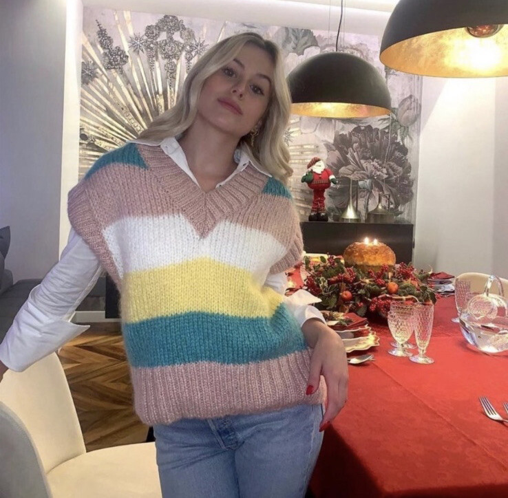 ZARA NEW WOMAN STRIPED KNIT VEST SMALL 5802/005