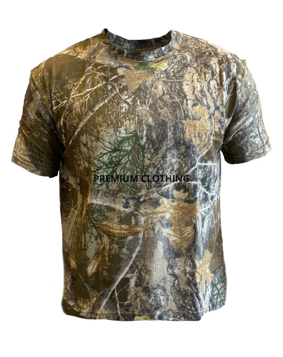 Mens Fishing Jungle Camouflage T Shirt Short Sleeve Casual Cotton
