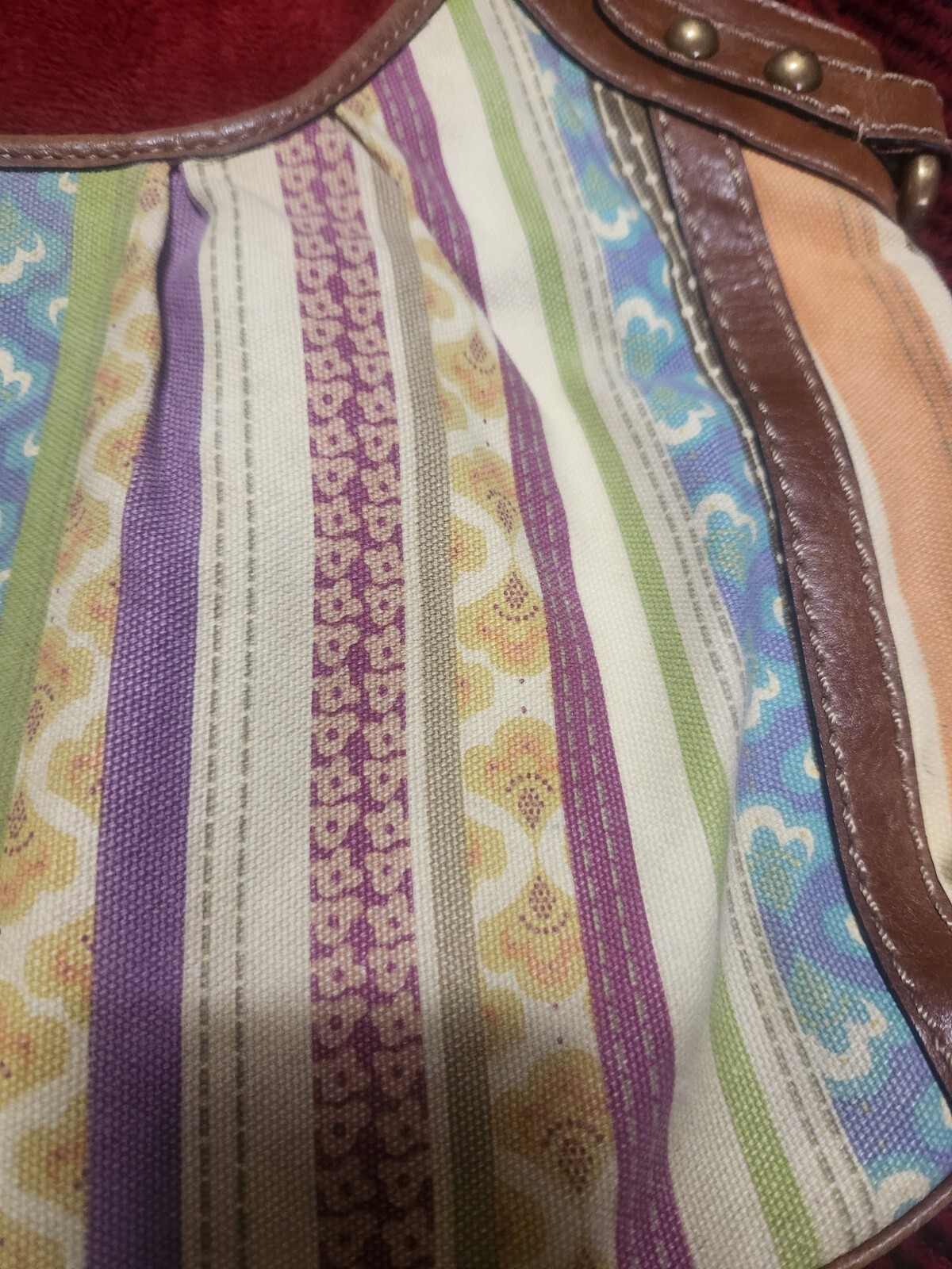 Fossil Fabric Multi Pattern Purse Multi Color - image 4