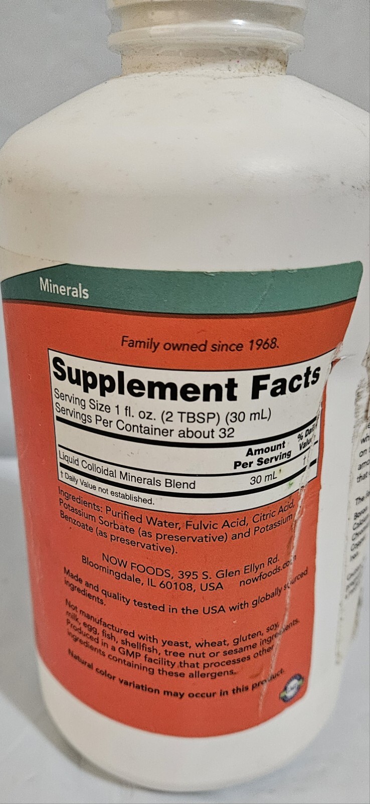 NOW Foods Colloidal Minerals Liquid 32 fl. oz eBay